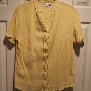 D&Co, gauze button blouse, size small